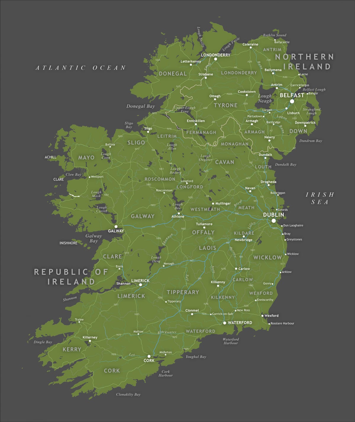 fulltrúi á írlandi kort