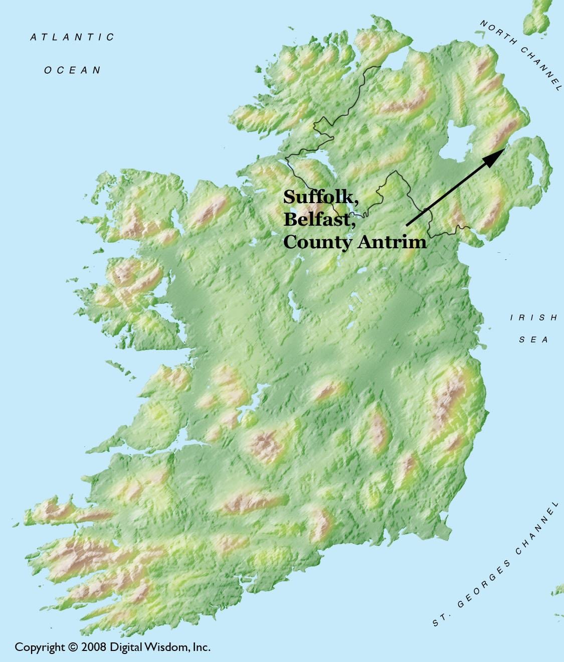 kort af belfast norður-írlandi