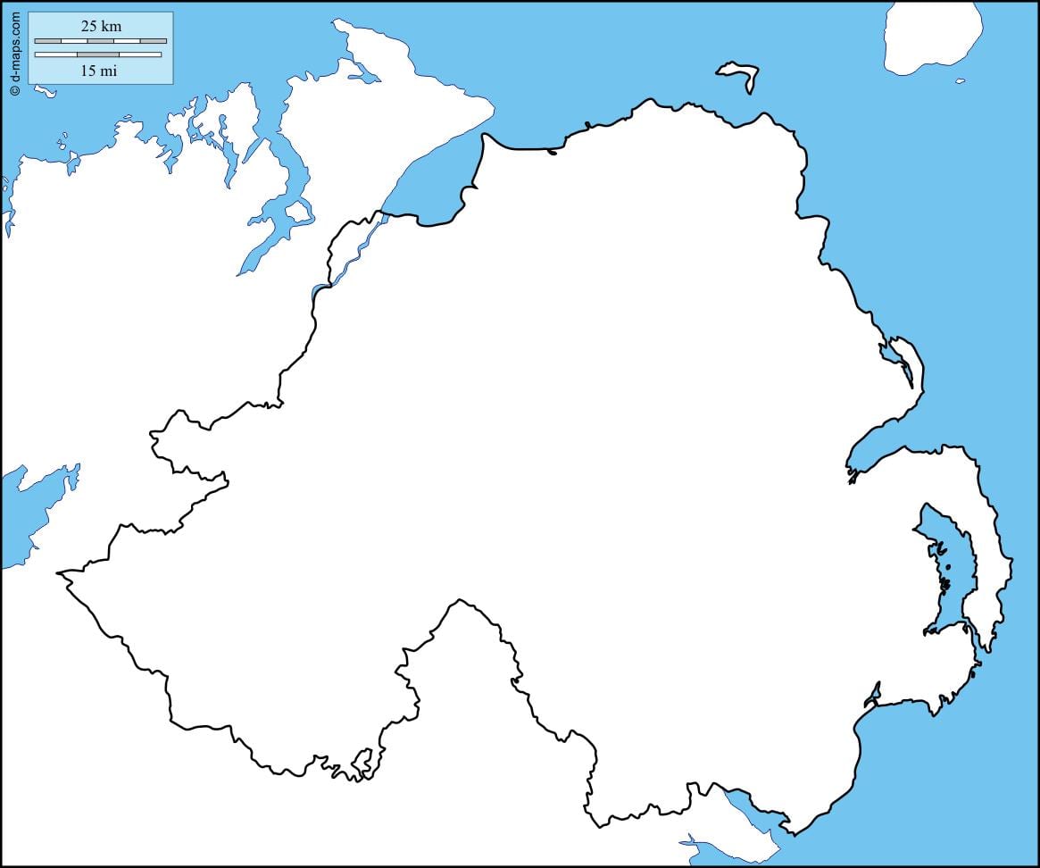 autt kort á norður-írlandi