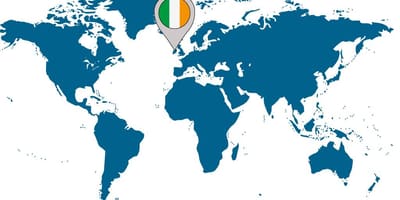 Írlandi á kort í heiminum