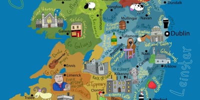 Kort af írlandi fyrir börn
