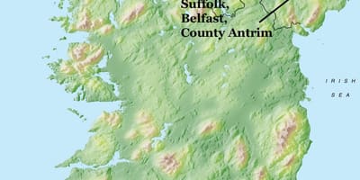 Kort af belfast norður-írlandi