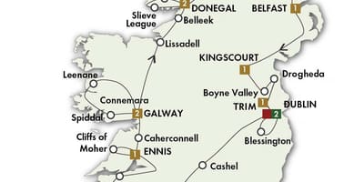 Kort af bestu vegakort á írlandi