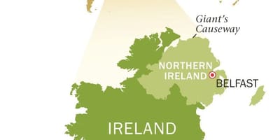 Kort af emerald isle írlandi
