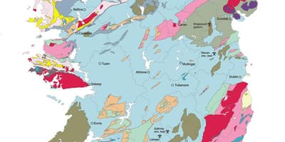 Kort af jarðfræði kort af írlandi