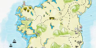 Kort af stöðum að fara í írlandi