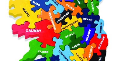 Kort af kort af írlandi jigsaw