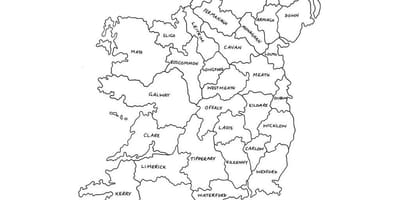 Prenta kort af írlandi