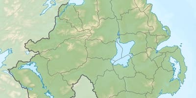 Kort af líkamlega kort á norður-írlandi
