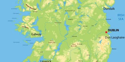 Léttir kort af írlandi