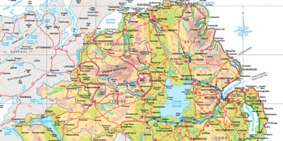 Norður-írlandi staðir kort
